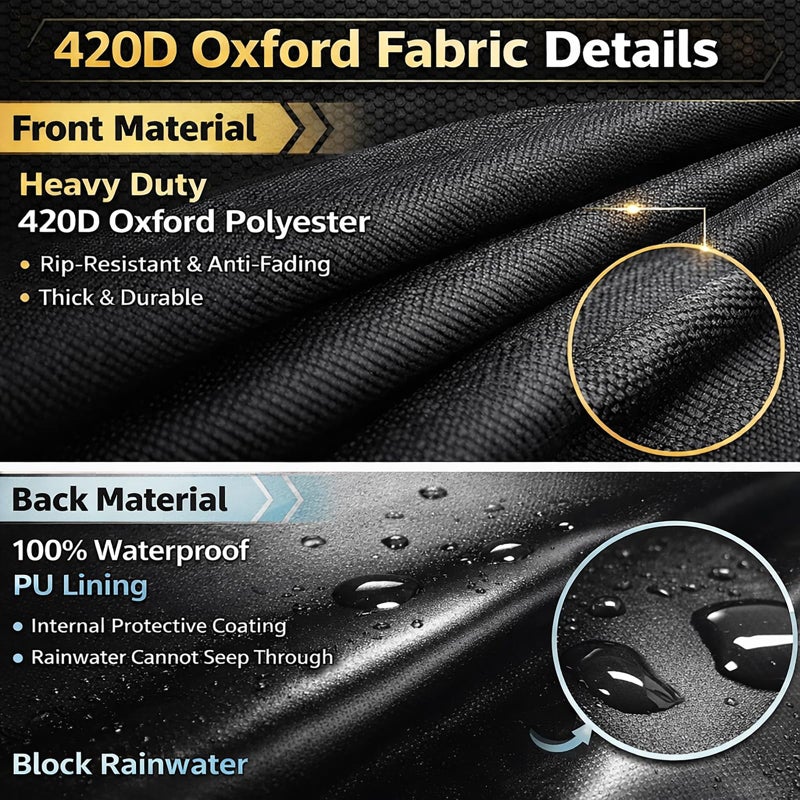 WOMACO Heavy Duty Square Patio Fire Pit/Table Cover, Waterproof Outdoor Furniture Cover (48" x 48" x 29", Black) - Image 4
